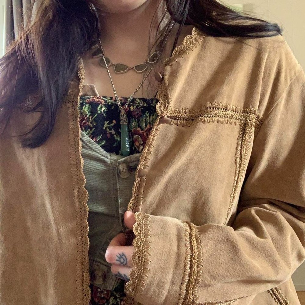 Tan Suede Patchwork Jacket - image 2